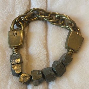 Silpada brass and iron pyrite stretch bracelet